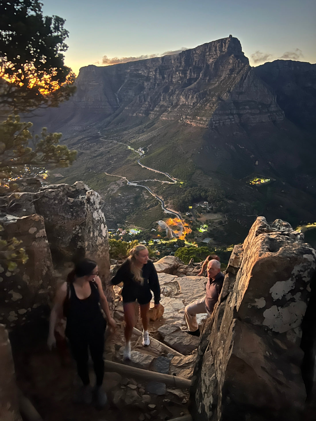 Cape Town sunrise from Lion's Head, golden light over the Atlantic